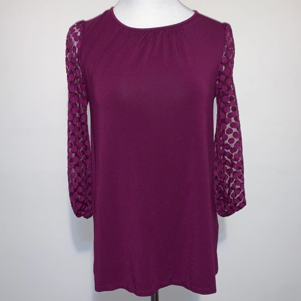 Boden Sheer Dot Sleeve Top